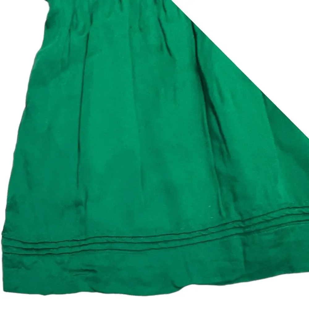 Gymboree Kelly Green Button Front Pleated Midi Dress Girls 3T‎